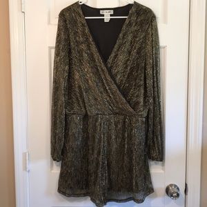 Black and Gold Long Sleeve Romper- New Without Tag
